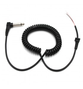 Male to Open 90 Degree Spring Spiral Right Angel Audio Cable 6.35mm  Stereo Jack Power Cables